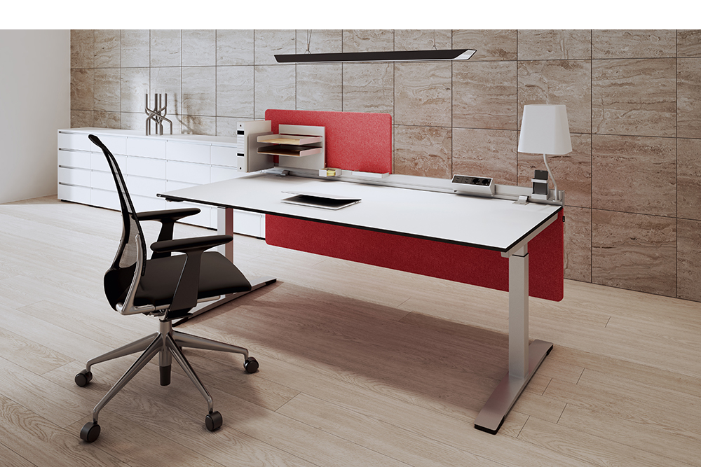 ein Schreibtisch mit desktop Textilelementen