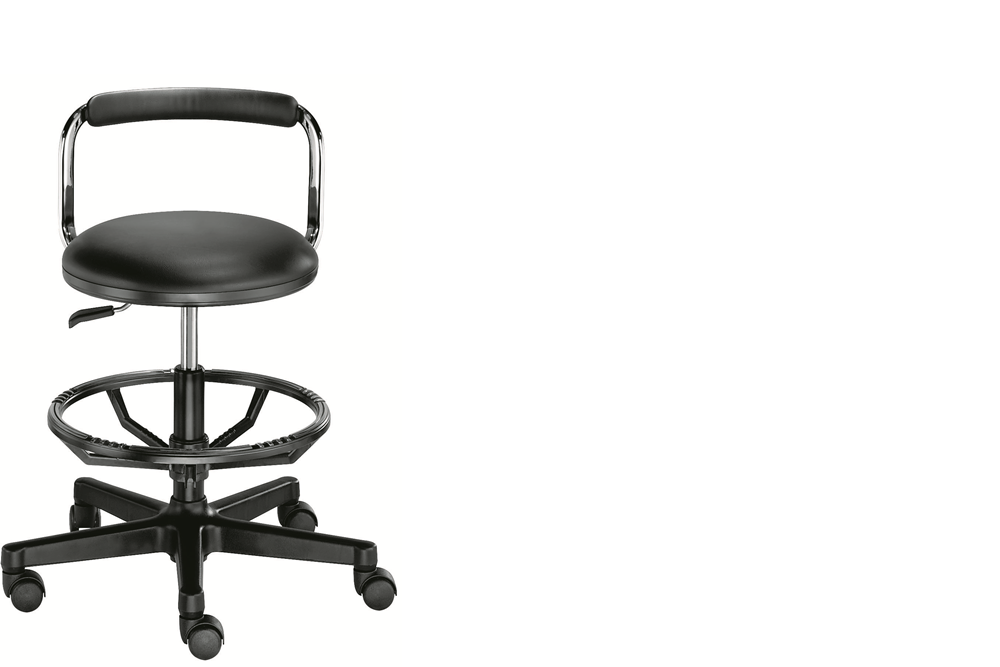 Industry Hocker gepolstert mit Rückenbügel von Original Steifensand